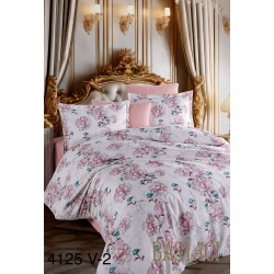 4125  Dijital Baskılı Pamuklu Çift Kişilik Nevresim Takımı V2