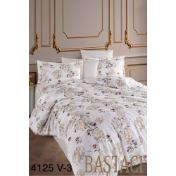 4125  Dijital Baskılı Pamuklu Çift Kişilik Nevresim Takımı V3