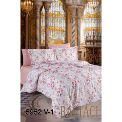 5952 Dijital Baskılı Pamuklu Çift Kişilik Nevresim Takımı V1