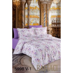 5998 Dijital Baskılı Pamuklu Çift Kişilik Nevresim Takımı V1